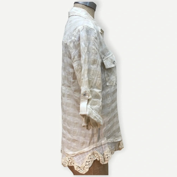 Jodifl lace trimmed gingham print top - Picture 3 of 5